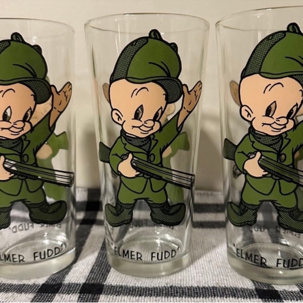 Vintage 1973 Pepsi/Warner Bros. “Elmer Fudd” Collector Series Glasses~Set of 3